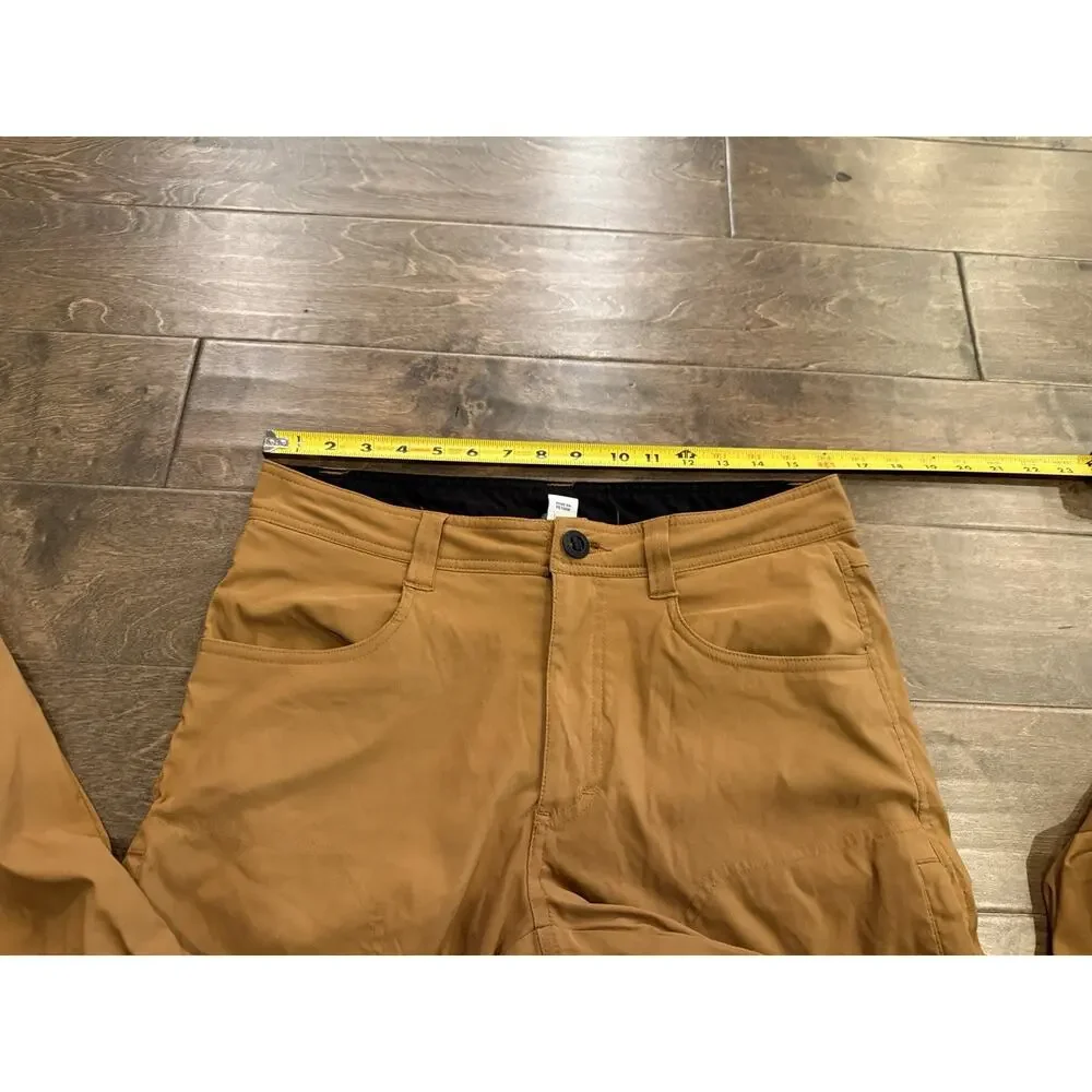Orvis Mens Brown Fleece Lined Hiking Outdoors Stretched Pants Size 30x34